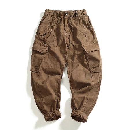 Men's Multi-Pocket Stretch Cargo Pants – Washed-Out Loose Casual Fit