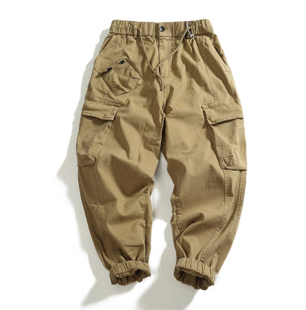 Men's Multi-Pocket Stretch Cargo Pants – Washed-Out Loose Casual Fit