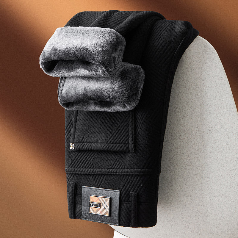 Autumn/Winter Jacquard Knit Pants – Casual Textured Streetwear for Men